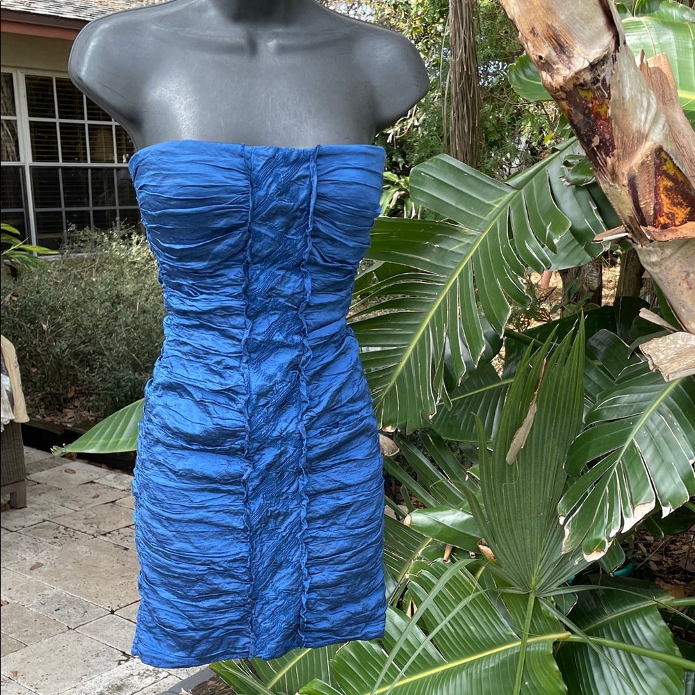 strapless ruched dress